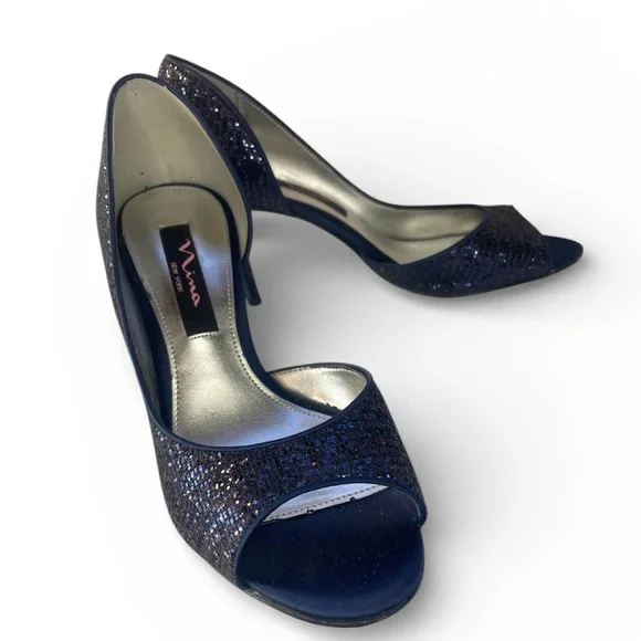 Nina Glittering Blue Heels - Picture 2 of 5